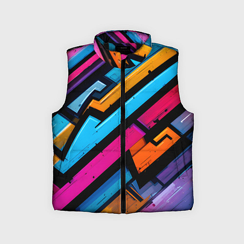 Детский жилет Абстракция с граффити / 3D-Черный – фото 1