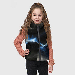 Детский жилет Синий разлом на черной плите текстура, цвет: 3D-красный — фото 2