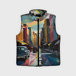 Детский жилет Улица в стиле экспрессионизм, цвет: 3D-черный