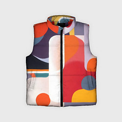 Детский жилет Абстракция из фигур и линий, цвет: 3D-красный