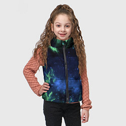 Детский жилет Зеленые языки пламени, цвет: 3D-черный — фото 2