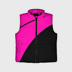 Детский жилет Розовый с чёрным двуцветный с полосой