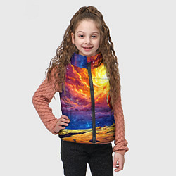 Детский жилет Баскетбольный мяч и космос, цвет: 3D-красный — фото 2