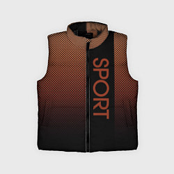 Детский жилет Sport коричневый вертикальная полоса, цвет: 3D-черный