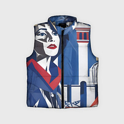 Детский жилет Девушка с красным шарфом