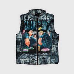Детский жилет Дни сакамото главные герои, цвет: 3D-светло-серый