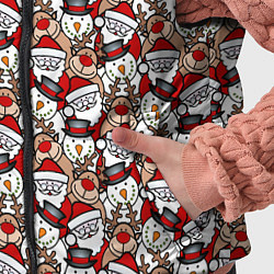 Детский жилет Деды Морозы олени снеговики, цвет: 3D-черный — фото 2