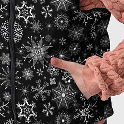 Детский жилет Белые снежинки на черном, цвет: 3D-черный — фото 2