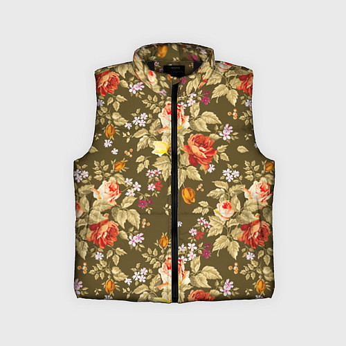 Детский жилет Розы садовые и цветы полевые / 3D-Черный – фото 1