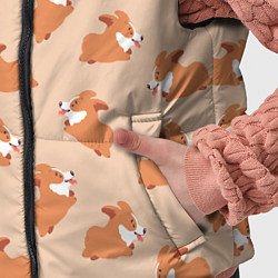 Детский жилет Паттерн с забавными щенками породы корги, цвет: 3D-черный — фото 2