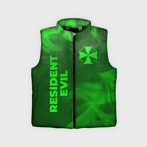 Детский жилет Resident Evil - green gradient вертикально / 3D-Черный – фото 1