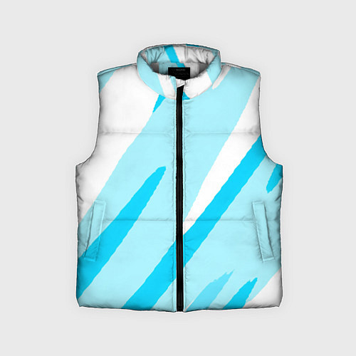 Детский жилет Белый с голубым абстракция / 3D-Светло-серый – фото 1