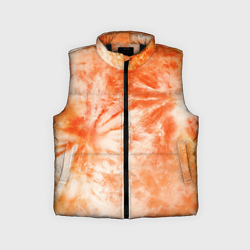 Детский жилет Оранжевый тай-дай пятна / 3D-Черный – фото 1