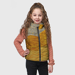 Детский жилет Золотые волны на сером текстура, цвет: 3D-красный — фото 2