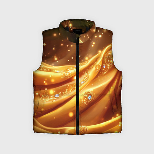 Детский жилет Золотая ткань с блестками / 3D-Черный – фото 1