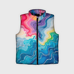 Детский жилет Абстрактные волны в мраморном стиле