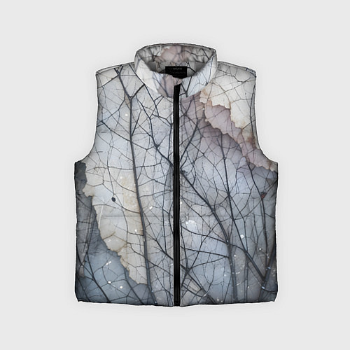 Детский жилет Прожилки листьев / 3D-Светло-серый – фото 1