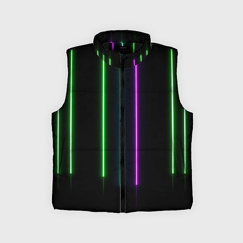 Детский жилет Neon stripes / 3D-Черный – фото 1