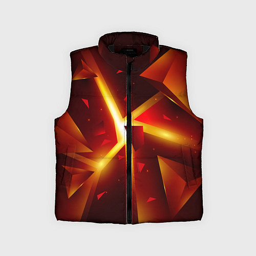Детский жилет Трехмерный взрыв неоновых плит абстракция / 3D-Черный – фото 1