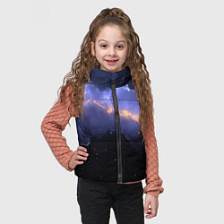 Детский жилет Молния в фиолетовом небе текстура, цвет: 3D-светло-серый — фото 2
