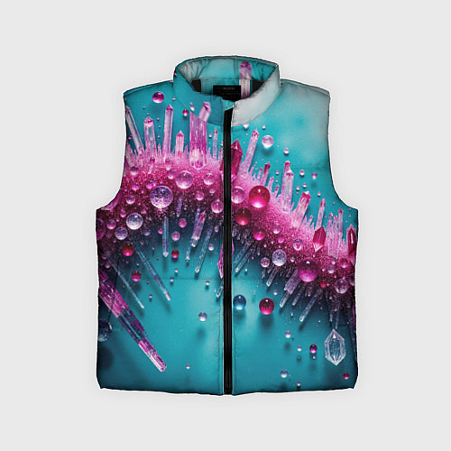 Детский жилет Розовые кристаллы / 3D-Черный – фото 1