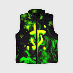Детский жилет Doom кислотный снег в огне лого, цвет: 3D-черный