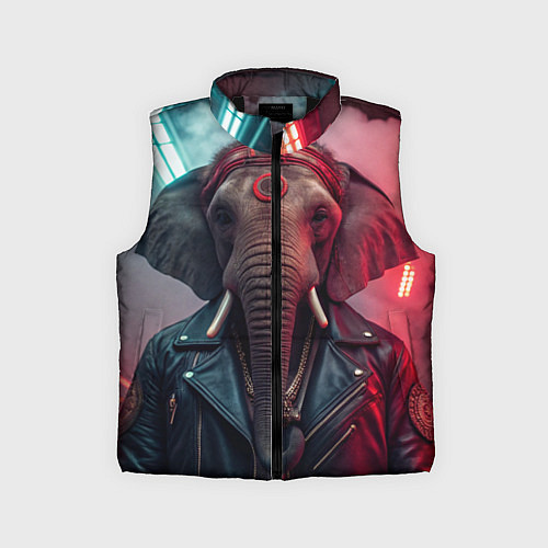 Детский жилет Cyberpunk elephant / 3D-Черный – фото 1