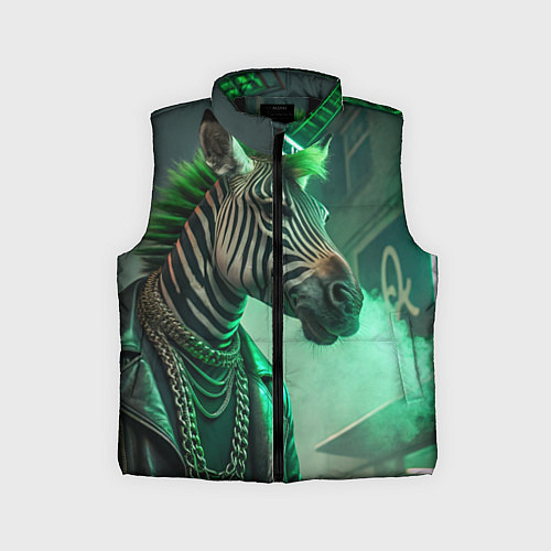 Детский жилет Cyperpunk zebra / 3D-Черный – фото 1