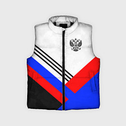Детский жилет Герб России - минимализм, цвет: 3D-черный