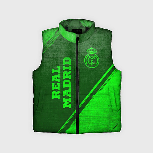 Детский жилет Real Madrid - green gradient вертикально / 3D-Черный – фото 1