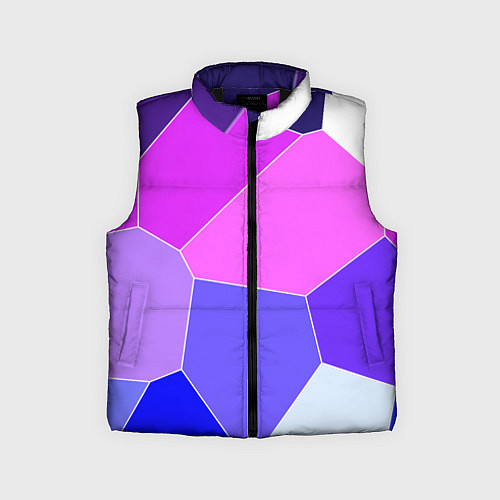 Детский жилет Сине-розовый крупные фрагменты / 3D-Черный – фото 1