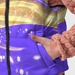Детский жилет Фиолетово-золотая жидкая текстура, цвет: 3D-черный — фото 2