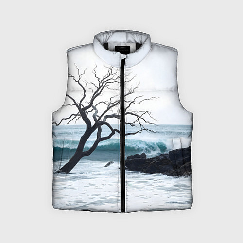 Детский жилет Дерево в море / 3D-Черный – фото 1