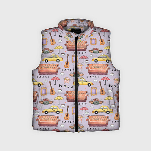 Детский жилет Друзья - паттерн / 3D-Светло-серый – фото 1