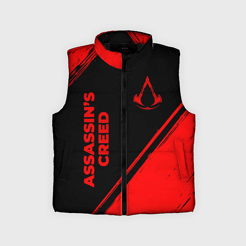 Детский жилет Assassins Creed - red gradient вертикально / 3D-Черный – фото 1