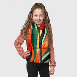 Детский жилет Тропическая жаркая абстракция, цвет: 3D-светло-серый — фото 2