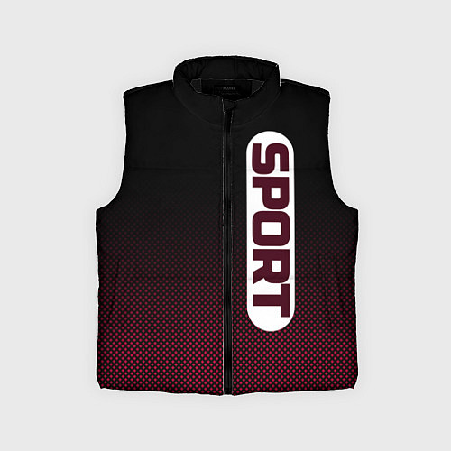 Детский жилет Sport чёрно-розовый текстурный градиент / 3D-Черный – фото 1