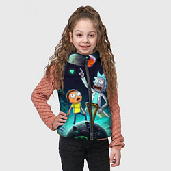 Детский жилет Рик и Морти на планете сказочных грибов, цвет: 3D-черный — фото 2