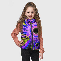 Детский жилет Абстрактный неоновый космос - чёрная дыра, цвет: 3D-светло-серый — фото 2