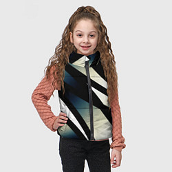 Детский жилет Чёрно-белый с синим затемнением полосы, цвет: 3D-черный — фото 2