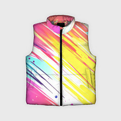 Детский жилет Брызги краски на белом фоне, цвет: 3D-светло-серый
