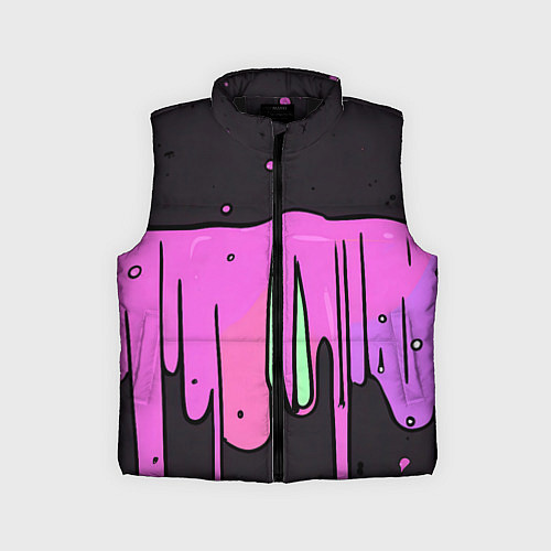Детский жилет Фиолетовая текстура на черном фоне / 3D-Черный – фото 1