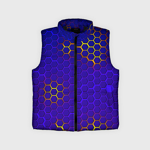Детский жилет Неоновые соты броня / 3D-Черный – фото 1