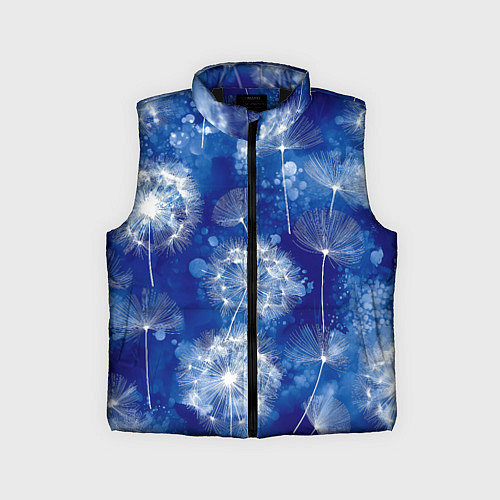 Детский жилет Летающие одуванчики - акварельный фон / 3D-Черный – фото 1