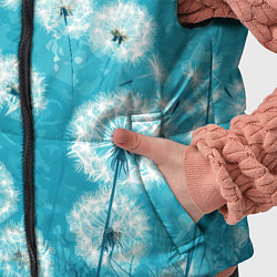 Детский жилет Белые одуванчики на бирюзовом фоне, цвет: 3D-черный — фото 2