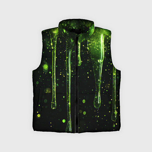 Детский жилет Зеленая объемная слизь / 3D-Черный – фото 1