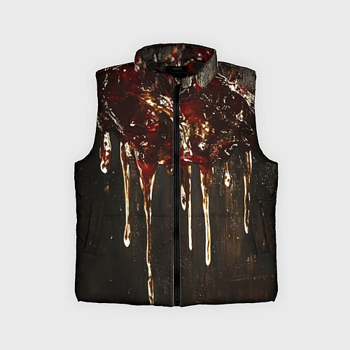 Детский жилет Стекающий мед - текстура / 3D-Черный – фото 1