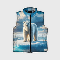 Детский жилет Полярный медведь на льдине, цвет: 3D-черный