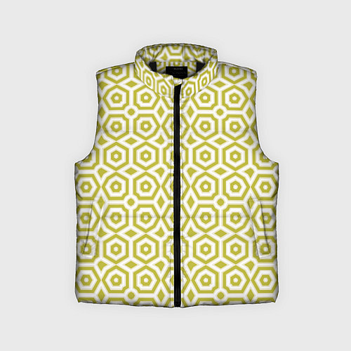 Детский жилет Оливковый арт деко на белом фоне / 3D-Черный – фото 1