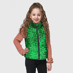 Детский жилет Зелёный малахит абстрактная текстура, цвет: 3D-черный — фото 2